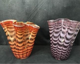 305g Pair Royal Gallery Art Glass Vases