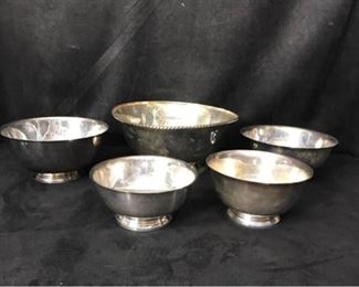 324g Set of Five Revere Bowls