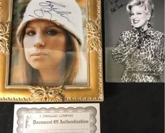 Bette Midler & Barbara Streisand Signed Photos