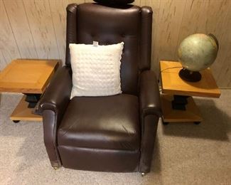 MASSAGE CHAIR & TWO END TABLES, GLOBE