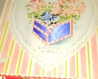 Box of vintage greeting cards and Letters