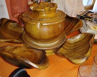 wooden lazy susan