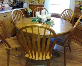 table & 6 chairs, 2 leaves