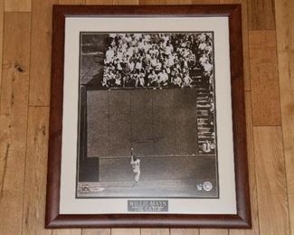 Willy Mays signed 16x20 famous World Series catch photo with authenticity.