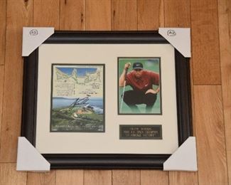 Tiger Woods signed RARE 2000 US Open Win Pebble Beach score card with authenticity.