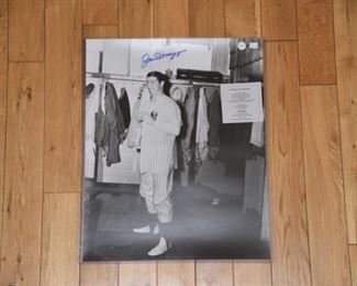 Joe DiMaggio signed 16x20 vintage photo with authenticity.