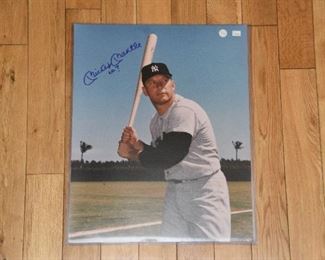 Mickey Mantle signed 16x20 photo with authenticity.