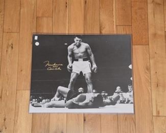 "Muhammad Ali AKA Cassius Clay" signed 16x20 RARE Sonny Listen knockout fight photo with authenticity.