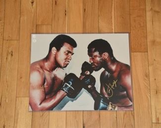 "Muhammad Ali AKA Cassius Clay" vs. Joe Fraser RARE double autographed photo with authenticity.