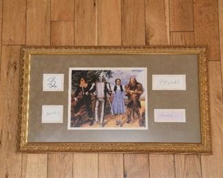 The Wizard Oz tribute. Photo and autographs of Judy Garland, Jack Haley, Ray Bolger, Burt Lahr with authenticity.