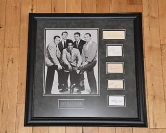 The Rat Pack 11x14 photo with signatures of Frank Sinatra, Dean Martin, Sammy Davis Jr., Peter Lawford and Joey Bishop with authenticity.  