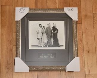 W.C. Fields signed vintage photo with Burns and Allen with authenticity.