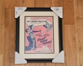Betty Grable signed vintage sheet music, Sweet Rosie O'Grady with authenticity.