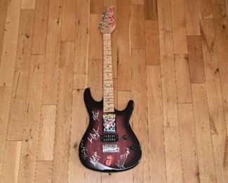 Rolling Stoned RARE signed guitar by Mick Jagger, Keith Richards. Bill Wyman, Charlie Watts, and Ronnie Wood with authenticity.