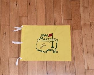 Jack Nicklaus signed authentic Masters pin flag with authenticity.