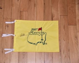 Arnold Palmer signed authentic Masters pin flag with authenticity.