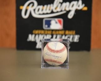 Joe DiMaggio, Mickey Mantle and Ted Williams RARE triple signed baseball with authenticity. 