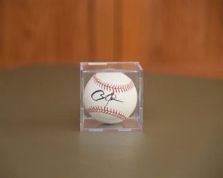 Barak Obama signed baseball with authenticity.