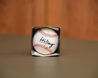 Hillary Clinton signed baseball with authenticity.