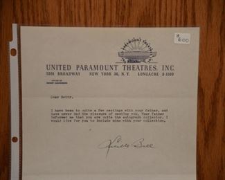 Lucille Ball signed letter on United Paramount Theatres letterhead with authenticity.