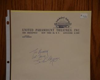 John Lennon signed, "To Betty With Love" United Paramount Theatres letterhead with authenticity.