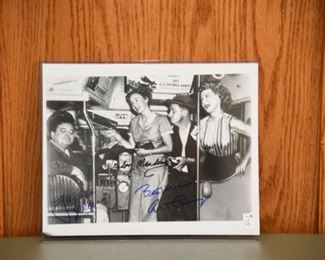 RARE tripled autographed Honeymooners photo signed by Jackie Gleason, Art Carney and Joyce Randolph with authenticity.
