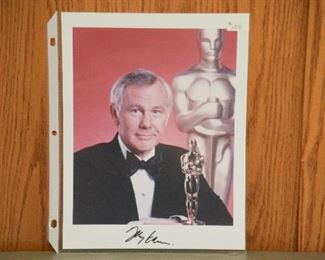RARE Johnny Carson at the Oscar signed photo with authenticity.