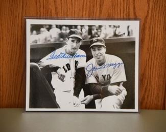 RARE double autographed Ted Williams and Joe DiMaggio vintage photo with authenticity. 