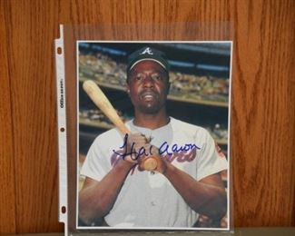 Hank Aaron signed photo with authenticity.