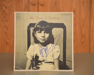 Barbara Streisand signed album with record and authenticity. 