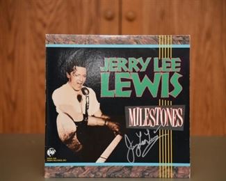 RARE Jerry Lee Lewis signed album with record and authenticity.