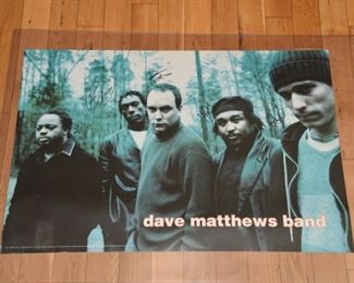 Dave Matthews Band group signed poster with authenticity.