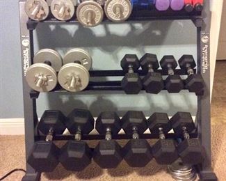 TSR Dumbell Rack and Weights. Please note that the Fitness Equipment are available for Pre-Sale on a First Come, First Served Basis. 