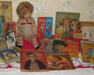 Shirley Temple doll and items
