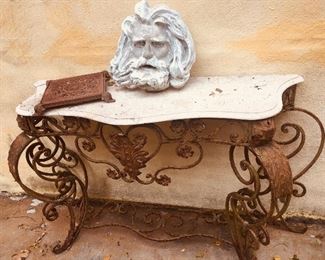rustic table with Thor head
