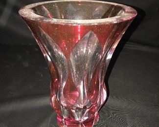  Val St. Lambert Cut to Clear vase