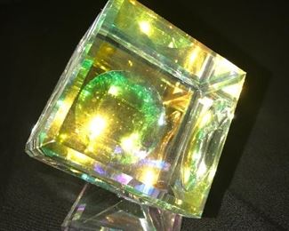 Dichroic Art Glass Cube