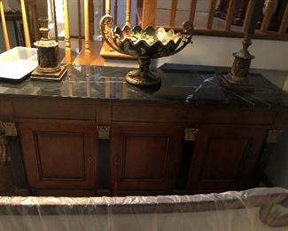 Marble Top Empire style Credenza