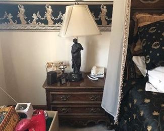 Henredon Nightstand , Basalt Lamp