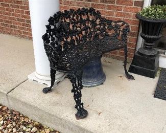 French Cast Metal Settee