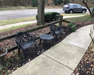 Cast Iron Garden Chairs and Table