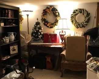 Wreaths, Waterford Christmas Tree, Desk, Chair