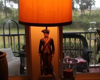 Revolutionary War figural lamp