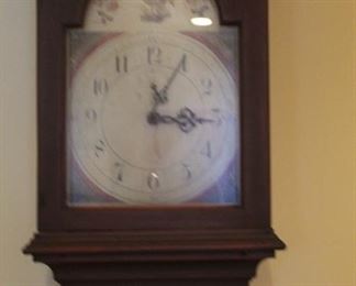 New England country painted clock, repairs