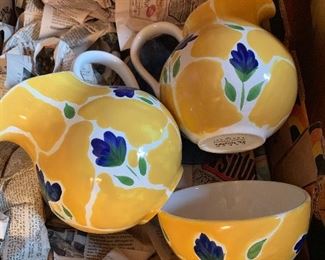 Dansk yellow and white Dishes