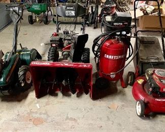 Craftsman Items! Snowblower, Rototiller, Lawnmower Air Compressor