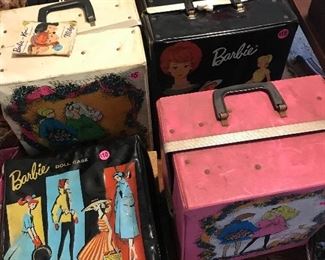 Vintage Barbie doll vases, lots of Barbie clothing.