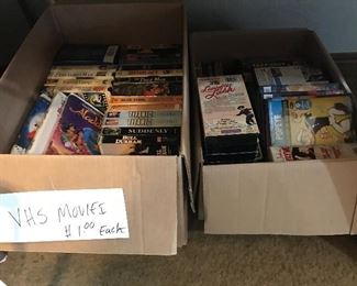 Boxes of vhs movies