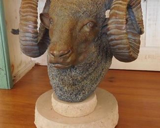 UNC Bronze Rams Head by Robert Moffett - 2 of 6