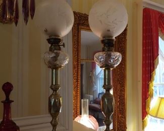 Collection of Antique Oil Lamps